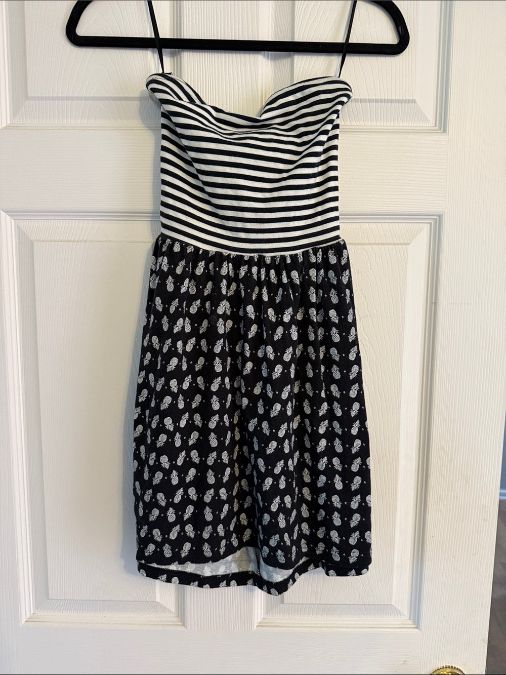 Ocean Drive Black and White Strapless Mini Dress